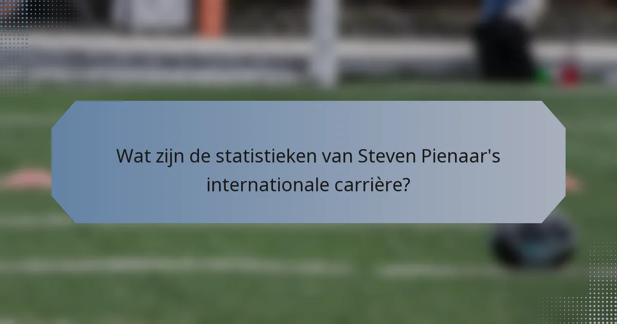 Wat zijn de statistieken van Steven Pienaar's internationale carrière?